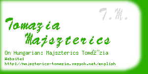 tomazia majszterics business card